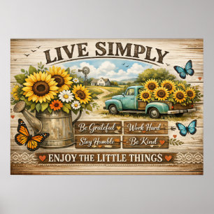 Leef Simpel Boerderijhuis Inspirerende Poster