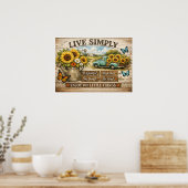 Leef Simpel Boerderijhuis Inspirerende Poster (Keuken)