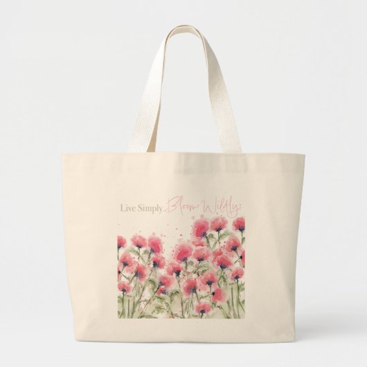 Leef simpel. Willy Bloom Grote Tote Bag (Voorkant)