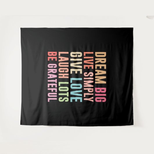 Leef simpelweg grote dromen wandkleed (Voorkant (horizontaal))