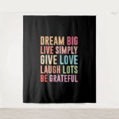 Leef simpelweg grote dromen wandkleed (Voorkant)