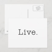 Leef. Sjabloon van zwart-wit Live Quote Briefkaart (Voorkant / Achterkant)