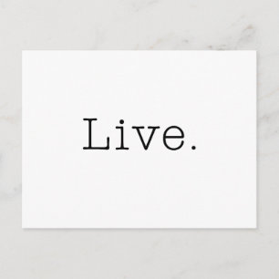 Leef. Sjabloon van zwart-wit Live Quote Briefkaart