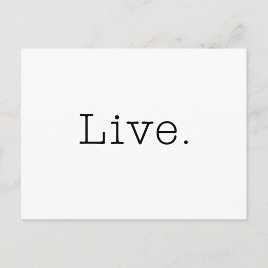 Leef. Sjabloon van zwart-wit Live Quote Briefkaart (Voorkant)