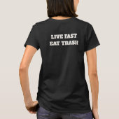 Leef Snel Eet Afval Opossum T-Shirt (Achterkant)