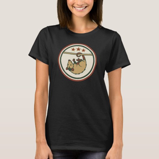 Leef Snel Eet Afval Opossum T-Shirt (Voorkant)