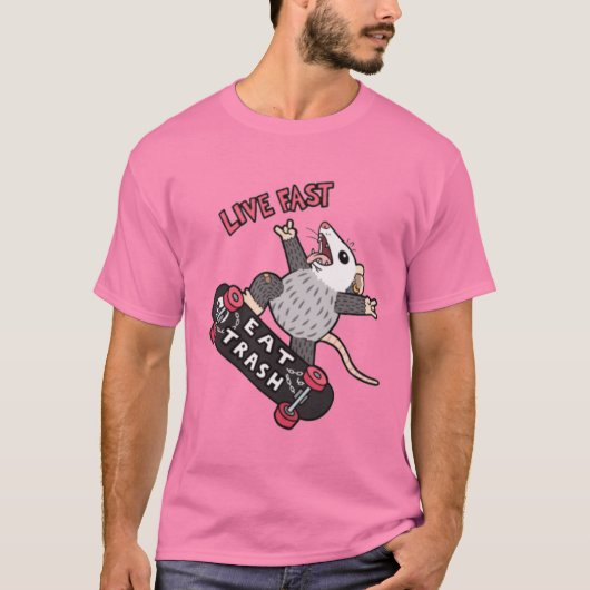 Leef Snel Eet Afval T-shirt (Voorkant)
