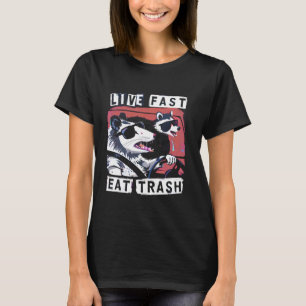 Leef Snel Eet Afval Wasbeer Buidelrat Straatkatten T-shirt