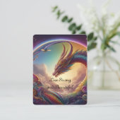 Leef sterk en mooi Dragon Rainbow Feestdagenkaart (Staand voorkant)