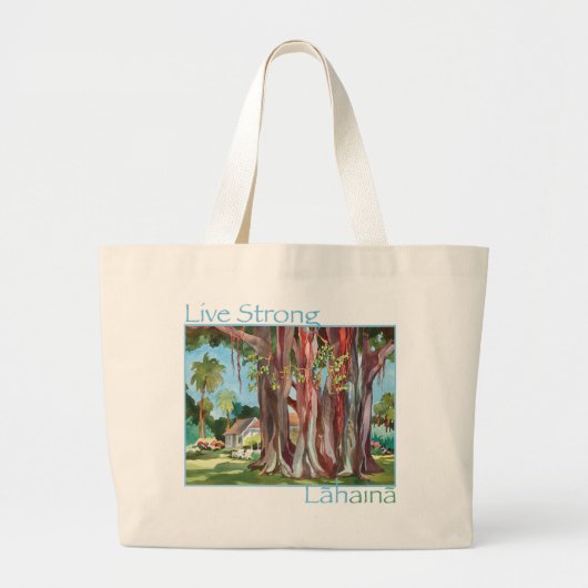 Leef Sterke Lahaina #Mauistrong Canvas tas (Voorkant)