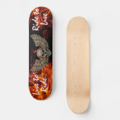 Leef tot Ride Skull en Wings met Flames Persoonlijk Skateboard (Voorkant)