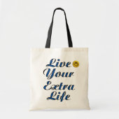 Leef uw extra leven Natural & Black Budget Tote Bag (Voorkant)
