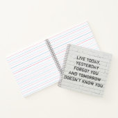 Leef vandaag nog, motivatie prijsopgave notitieboek (Binnen)