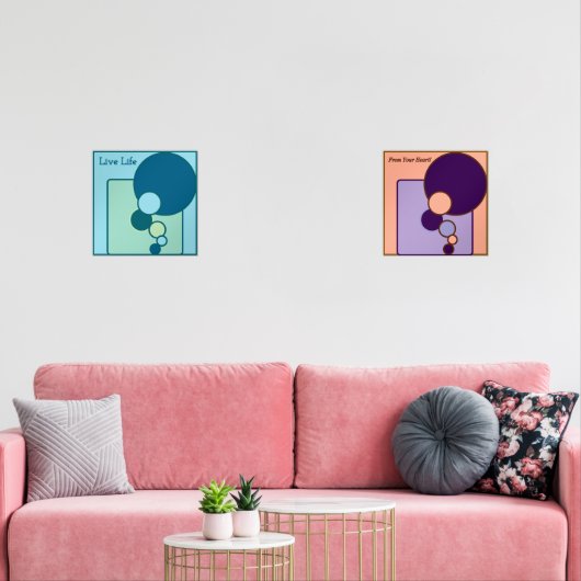 Leef vanuit het hart! Inspirerend Poster Muurkunst Sets (Woonkamer)