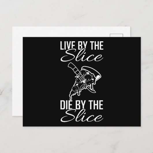 LEEF VOLGENS DE PLAT, STERF VOLGENS DE PLAT Pizza  Briefkaart (Voorkant / Achterkant)