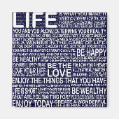 Leef volledig, Leef liefde lachen, leren motivatie Magneet (Voorkant)