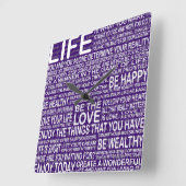 Leef volledig, Live love learning, motivatie. Vierkante Klok (Hoek)