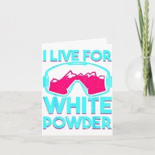 Leef voor witte poeder met vintage snowboard kaart