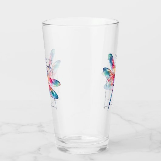 Leef vrij - artistieke libel glas (Rechts)