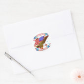 Leef vrij of sterf, Amerika Ronde Sticker (Envelop)