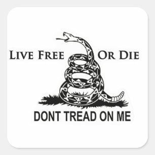 Leef vrij of sterf niet op mij - New Hampshire Vierkante Sticker