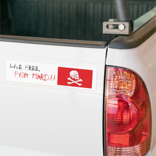 "Leef vrij, Vis hard!!" - Gepersonaliseerd Bumpersticker (Op Truck)