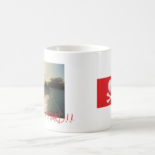 "Leef vrij, Vis hard!!" Mok koffie - Gepersonalise (Center)