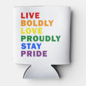 Leef vrijmoedig Liefde Trots Blijf trots Drink Koe Blikjeskoeler (Voorkant)