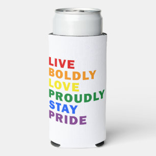 Leef vrijmoedig Liefde Trots Blijf trots Drink Koe Seltzer Blikjeskoeler