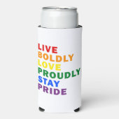 Leef vrijmoedig Liefde Trots Blijf trots Drink Koe Seltzer Blikjeskoeler (Seltzer Voorkant)