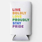 Leef vrijmoedig Liefde Trots Blijf trots Drink Koe Seltzer Blikjeskoeler (Voorkant)