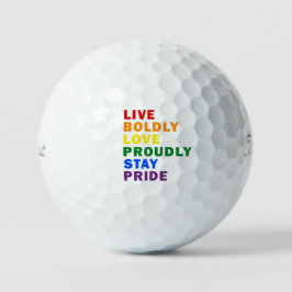 Leef vrijmoedig Liefde Trots Blijf Trots Golfballen