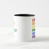 Leef vrijmoedig Liefde Trots Blijf Trots Mok (Midden)