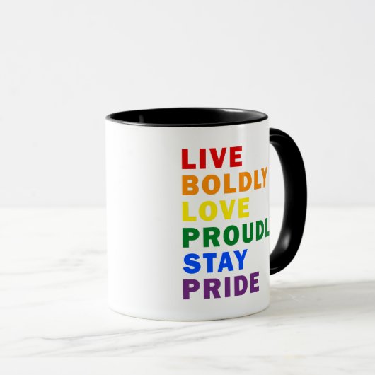 Leef vrijmoedig Liefde Trots Blijf Trots Mok (Voorkant rechts)