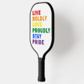 Leef vrijmoedig Liefde Trots Blijf Trots Pickleball Paddle (Links)