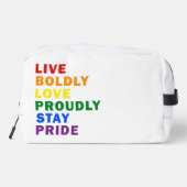 Leef vrijmoedig Liefde Trots Blijf Trots Toilettasje (Achterkant)