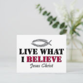 Leef wat ik geloof - Jezus Christus Briefkaart (Staand voorkant)