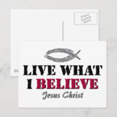 Leef wat ik geloof - Jezus Christus Briefkaart (Voorkant / Achterkant)