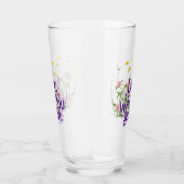 Leef wat u gelooft citaat Paarse Dainty Floral Glas (Rechts)