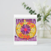 Leef Wild Flower Kind - Hippie Lifestyle Feestdagenkaart (Staand voorkant)
