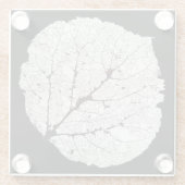 Leefblad van Aspen 1 Glazen Onderzetter (Achterkant)