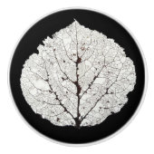 Leefblad van Aspen 1 Keramische Knop (Voorkant)