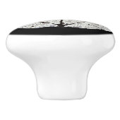 Leefblad van Aspen 1 Keramische Knop (Zijkant)