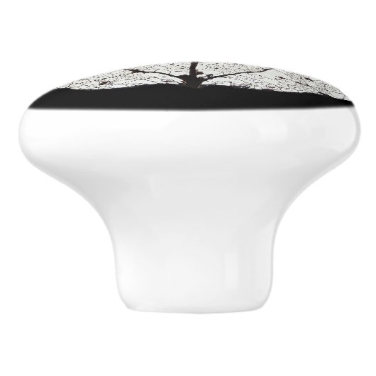 Leefblad van Aspen 1 Keramische Knop (Zijkant)