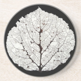 Leefblad van Aspen 1 Zandsteen Onderzetter