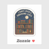 Leefde Duizend Levens,Boekenplank Nachtelijke Heme Sticker (Vel)