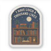 Leefde Duizend Levens,Boekenplank Nachtelijke Heme Sticker (Voorkant)