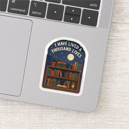 Leefde Duizend Levens,Boekenplank Nachtelijke Heme Sticker (Detail)