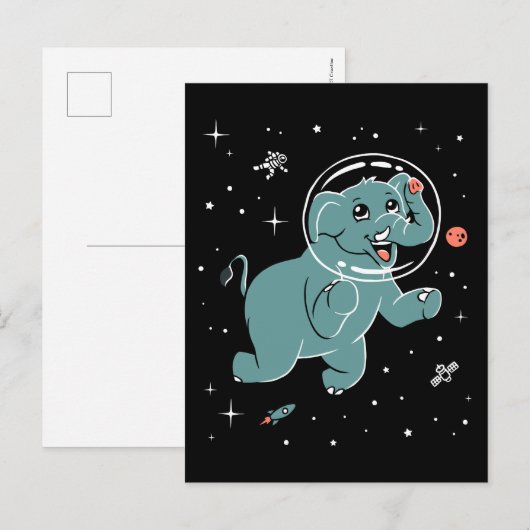 Leefdieren in de ruimte briefkaart (Voorkant / Achterkant)