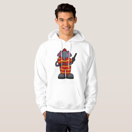 Leefmiddel als brandweerman met slang hoodie (Voorkant volledig)